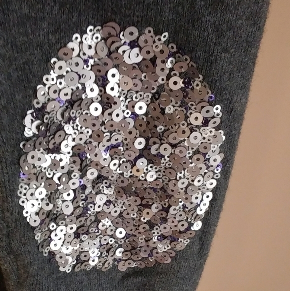 Maison Scotch Wool Blend Gray Pullover Sweater Blouse Long Sleeves Size 2 Sequin - Picture 12 of 16